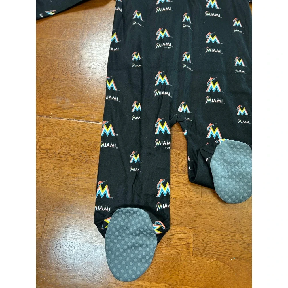 New Genuine Stuff Miami Marlins Pajamas Toddler 24M Black MLB Footed Sleeper